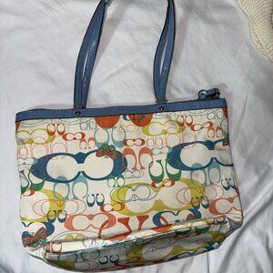 Coach Optic Signature Butterfly F17422 Zip Tote Bag